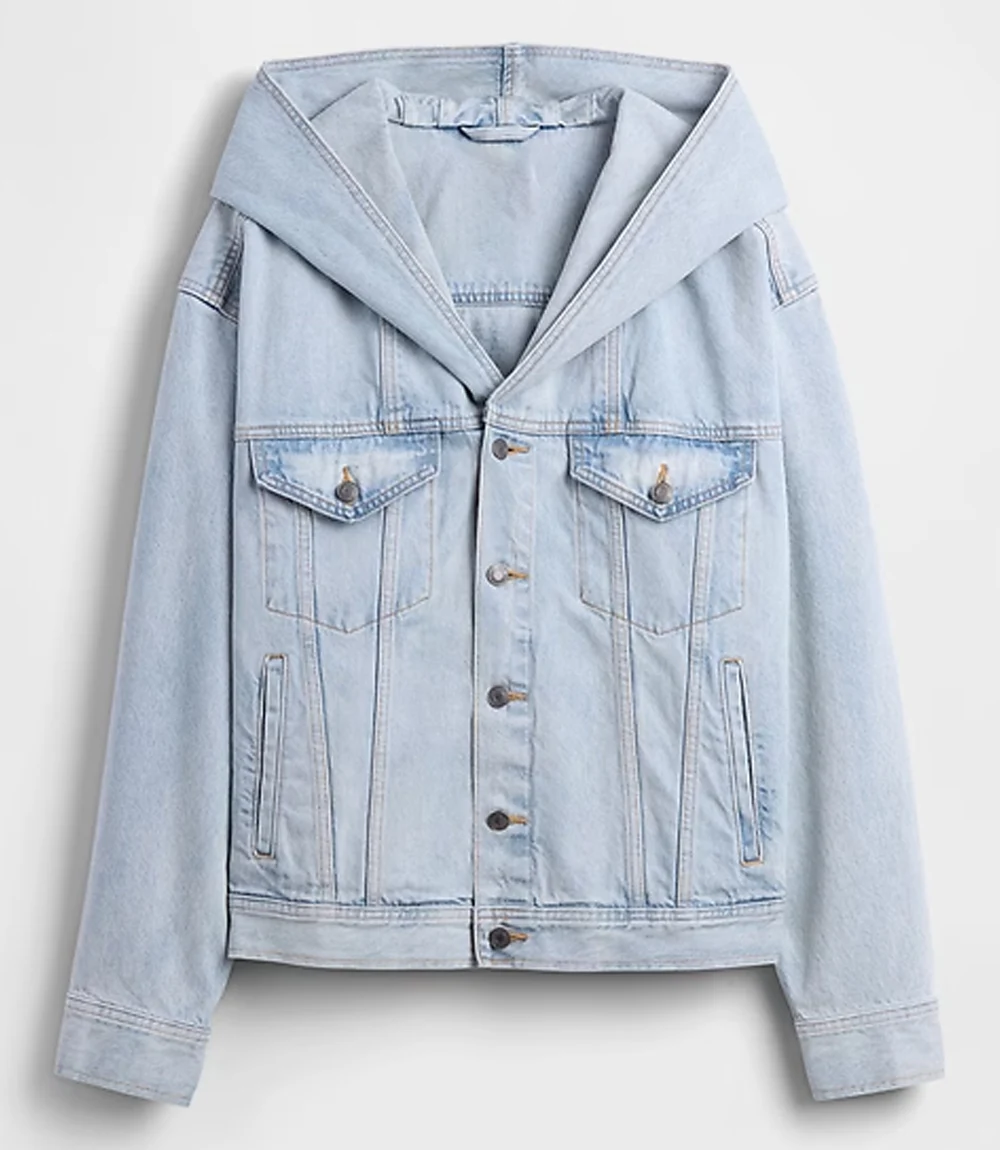 Gap × BEIS Oversized Blue Jacket GAP x BEIS Hooded Denim Jacket