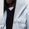 GAP x BEIS Blue Hooded Denim Jacket
