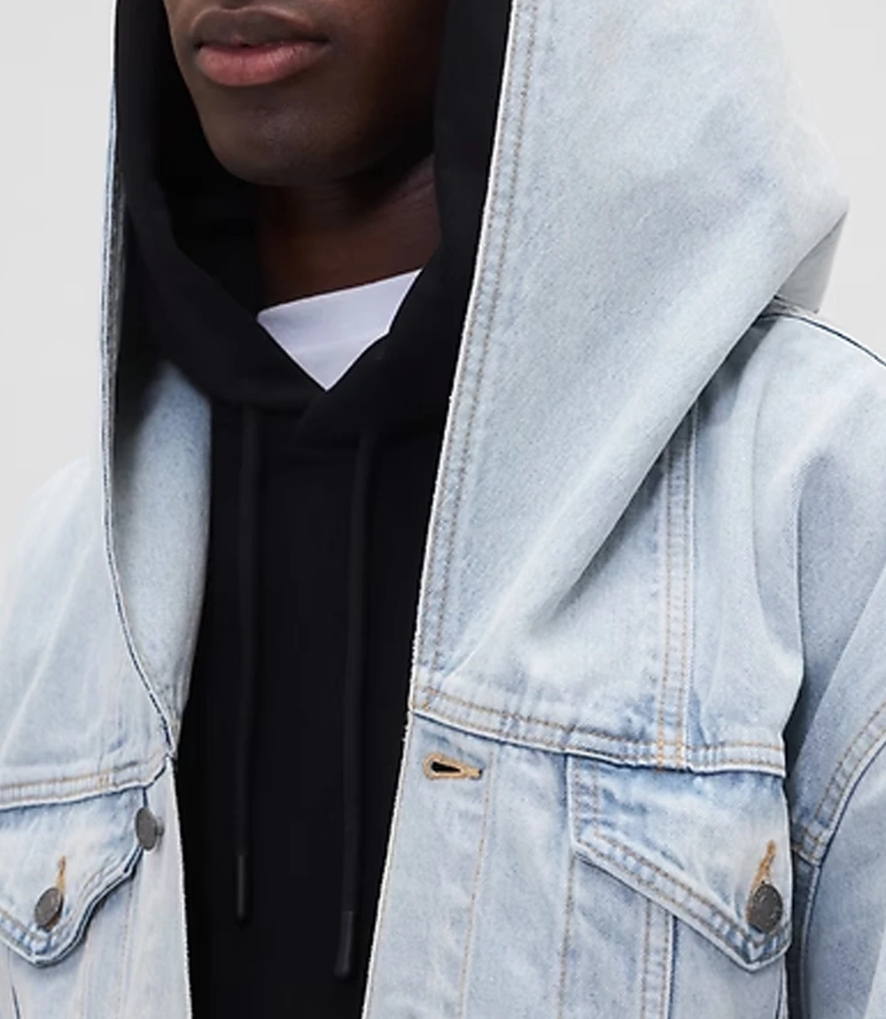Gap × BEIS Oversized Denim Jacket Blue GAP x BEIS Blue Hooded Denim Jacket