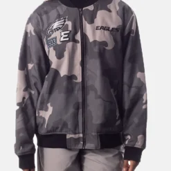 The Wild Collective Gray Philadelphia Eagles Camo Jacket
