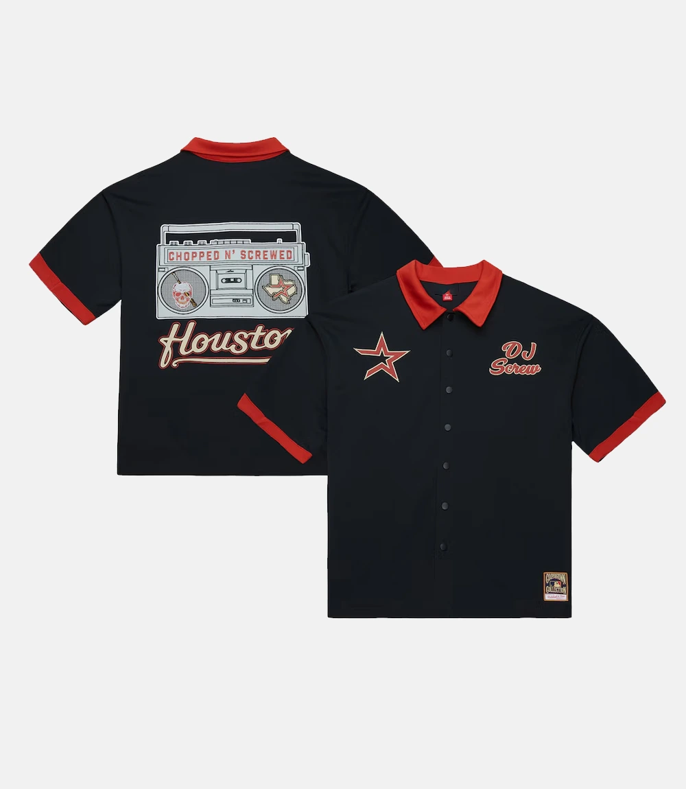 Houston Astros Mitchell & Ness x DJ Screw Shirt Houston Astros Mitchell & Ness x DJ Screw Shooting Shirt