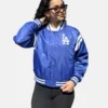 LA Dodgers Starter Count Varsity Crop Jacket Royal