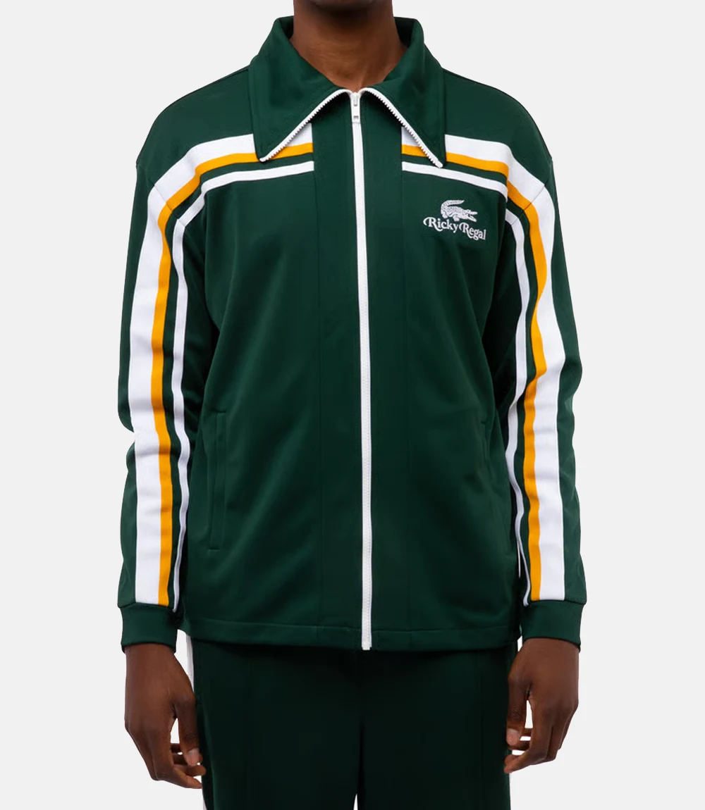 Lacoste x Ricky Regal Contrast Striped Green Jacket Lacoste x Ricky Regal Contrast Striped Zipper Jacket