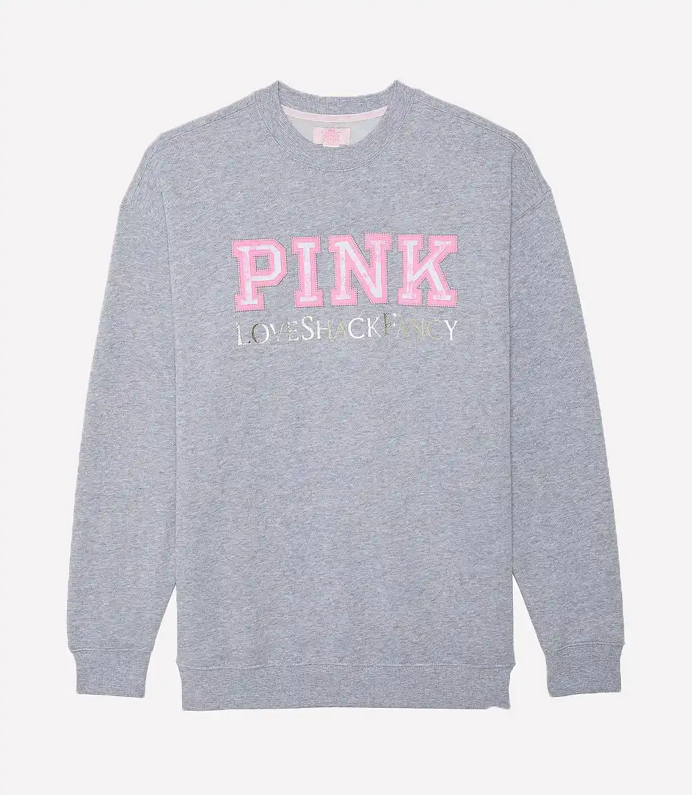 Love Shack Fancy x PINK Crew Sweatshirt Grey Love Shack Fancy x PINK Sweatshirt Grey