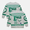 Mitchell & Ness Eagles All Over Print Fleece Crewneck Sweatshirt