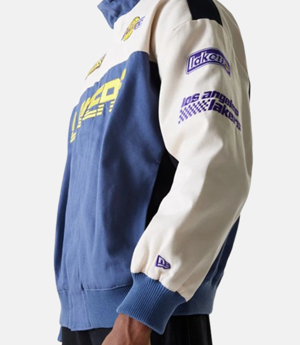 New Era Los Angeles Lakers Motorsports Jacket Blue New Era Los Angeles Lakers Motorsports Blue Jacket