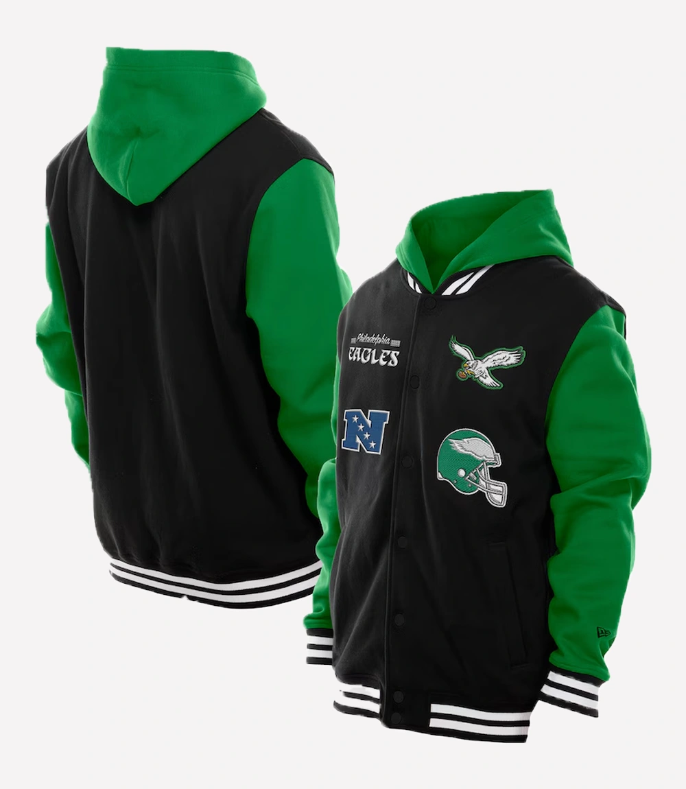New Era Philadelphia Eagles Green Hoodie Jacket New Era Philadelphia Eagles Hoodie Jacket
