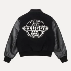 Stussy Globe Varsity Jacket Black