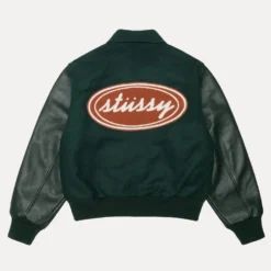 Stussy Script Oval Jacket Green
