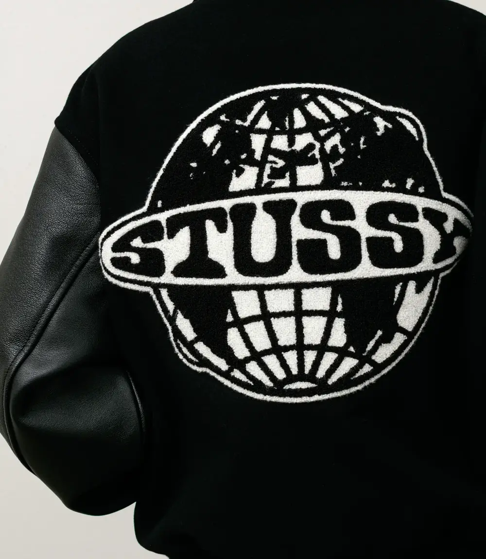 New Stussy Varsity Globe Jacket Stussy Black Globe Varsity Jacket
