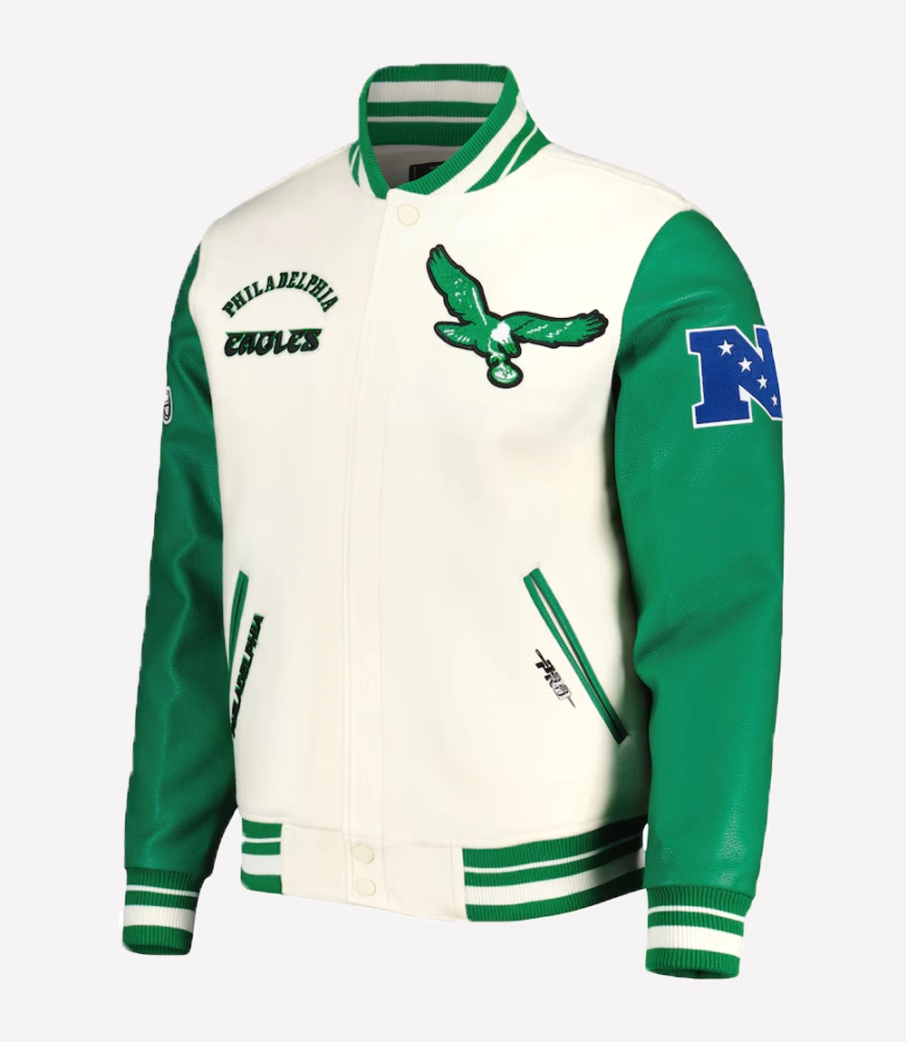 Philadelphia Eagles Retro Classic Varsity Jacket White Philadelphia Eagles Retro Classic Jacket