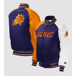 Phoenix Suns Full-Snap Raglan Purple Varsity Jacket