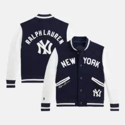 Preschool Polo Ralph Lauren Navy Yankees Fleece Jacket Navy