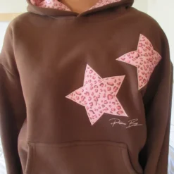 Prisana Bay Star Leopard Brown Hoodie