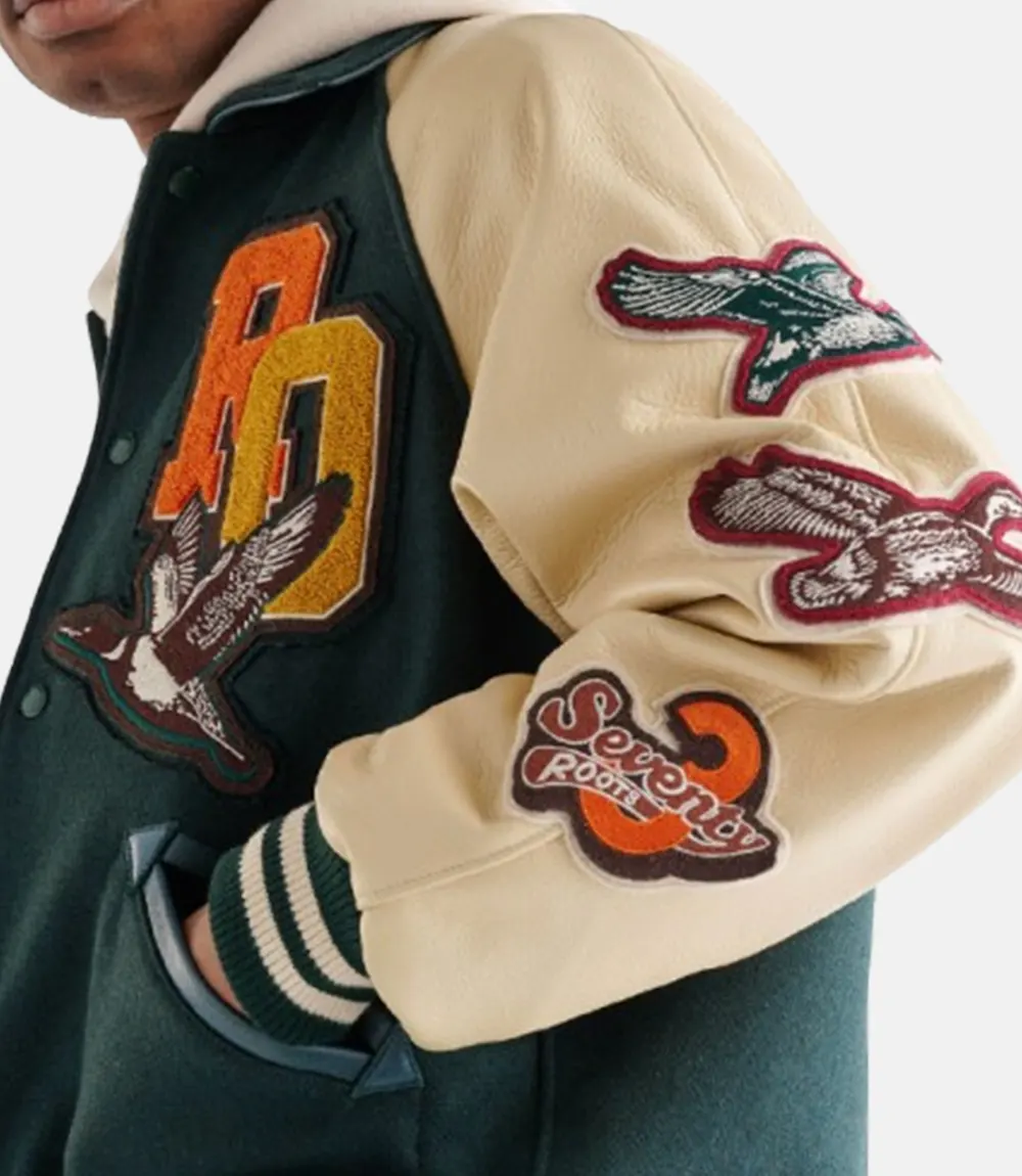 Roots Outdoors 24 Varsity Jacket Green Roots Outdoors 24 Varsity Green Jacket