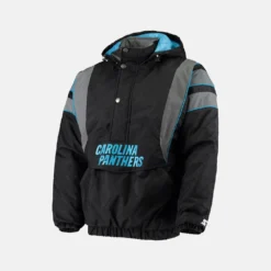 Starter Black Carolina Panthers Thursday Night Gridiron Reflective Stripe Jacket
