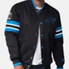 Starter Black Carolina Panthers Scout I Varsity Jacket Black