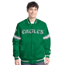 Starter Philadelphia Eagles Scout Varsity Jacket Green
