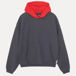 Stussy Two Tone Blue and Red Hoodie