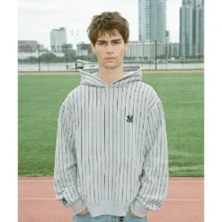 Madhappy Yankees Pinstripe Grey Hoodie