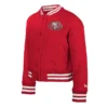 Youth New Era Scarlet San Francisco 49ers Chenille Applique Fleece Red Jacket