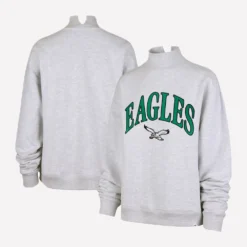 Philadelphia Eagles Mock Neck Sweatshirt Grey