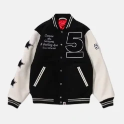 A BATHING APE x COMME des GARCONS OSAKA Varsity Jacket Black