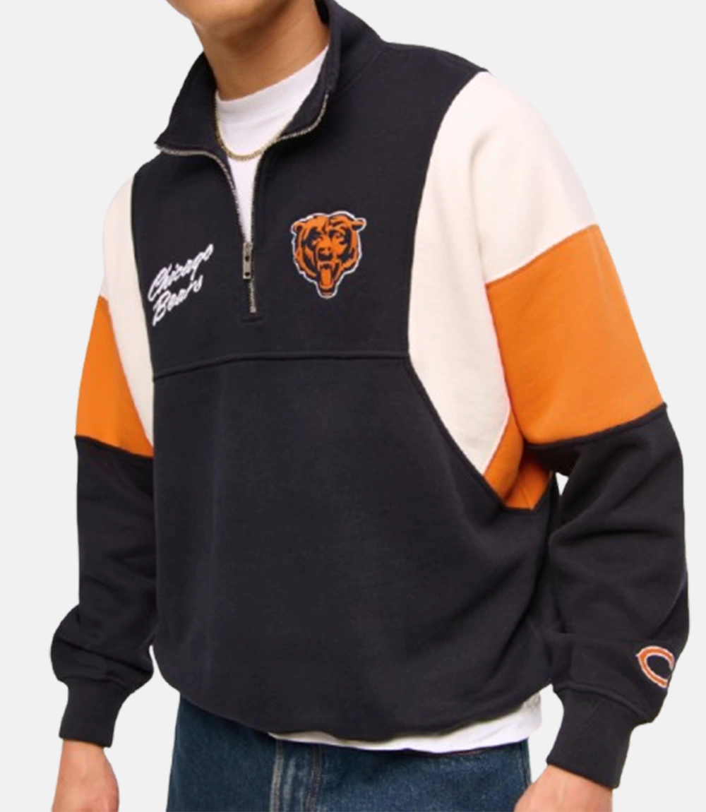 Abercrombie Chicago Bears Black Half-Zip Sweatshirt Abercrombie Chicago Bears Half-Zip Fleece Sweatshirt