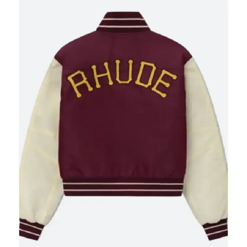 Buy Rhude Batting Cage Varsity Maroon Jacket For Sale Buy Rhude Batting Cage Varsity Maroon Jacket
