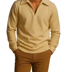 Brad White Fleece V Neck Sweatshirt