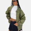 Princess Polly Leather Jacket Green