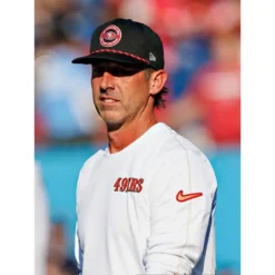 Kyle Shanahan Nike 49ers Sideline Coach Long Sleeve White Shirt