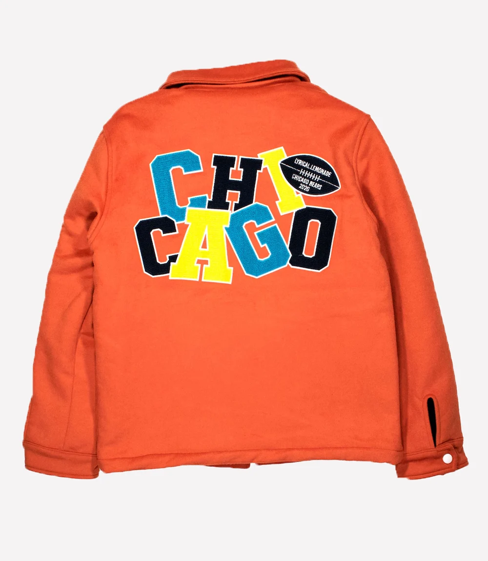 Lyrical Lemonade x Orange Chicago Bears Varsity Jacket Lyrical Lemonade x Orange Chicago Bears Jacket