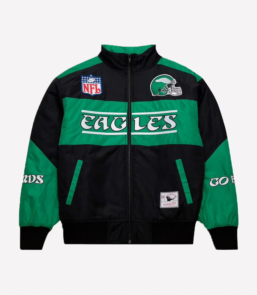 Mitchell and Ness Philadelphia Eagles Speedway Nylon Jacket Mitchell and Ness Eagles Speedway Jacket