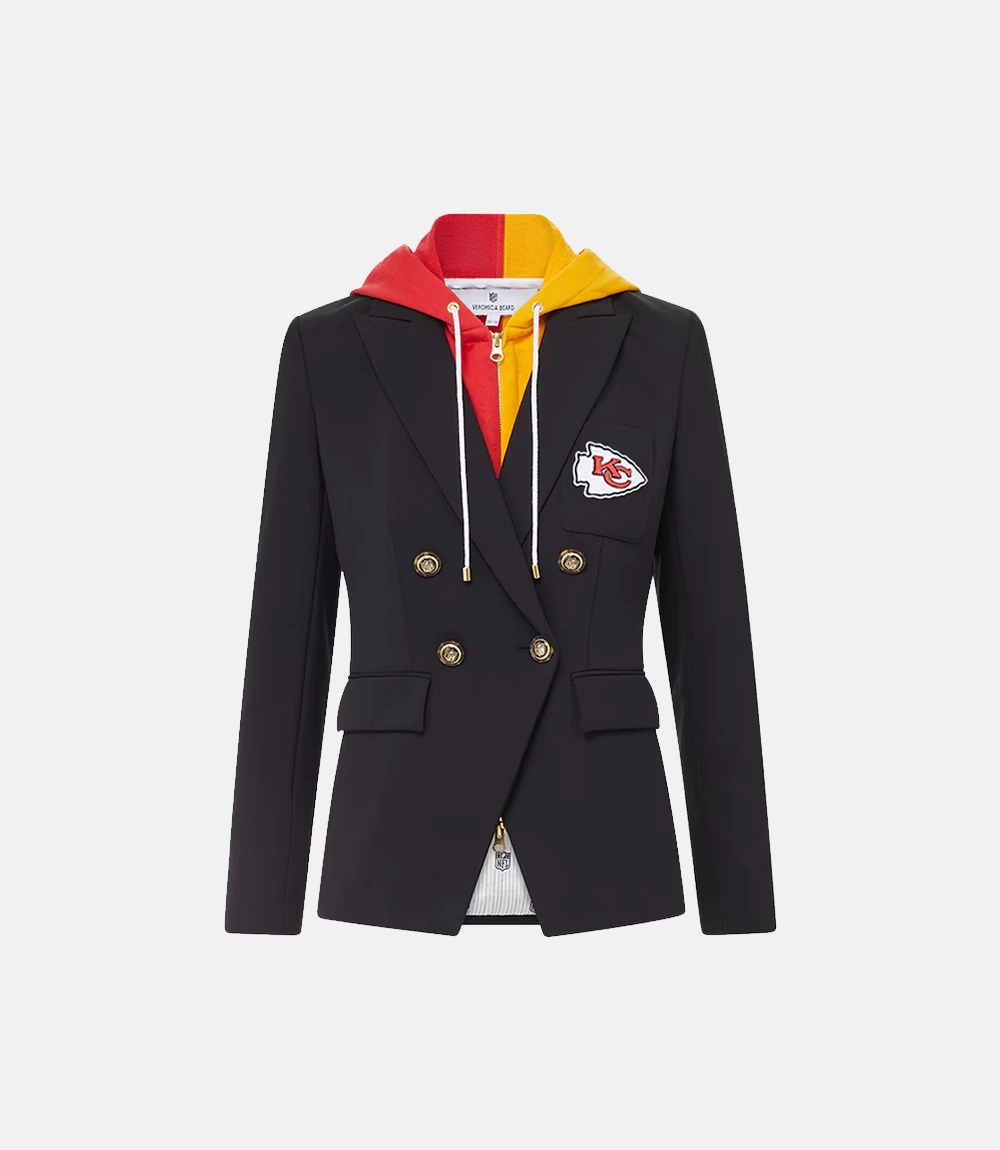 NFL x Veronica Beard Kansas City Chiefs Dickey Black Jacket NFL x Veronica Beard Kansas City Chiefs Dickey Jacket Black
