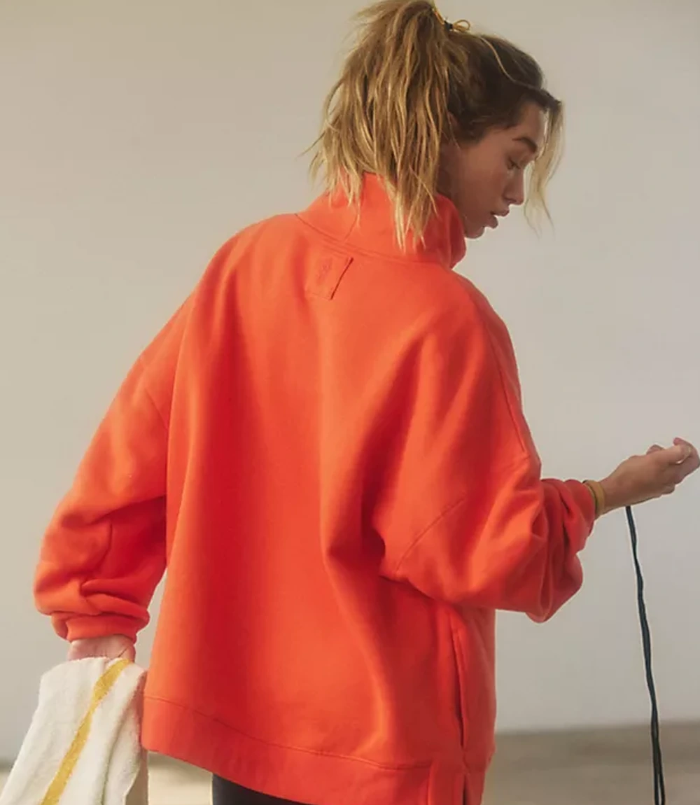 New FP Movement Mock Neck Orange Sweatshirt NEw FP Movement Mock Neck Sweatshirt