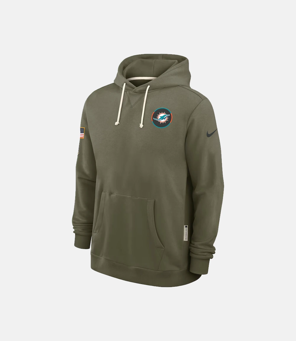 Nike 2025 Salute to Service Miami Dolphins Olive Hoodie Nike Miami Dolphins 2025 Salute to Service Olive Hoodie