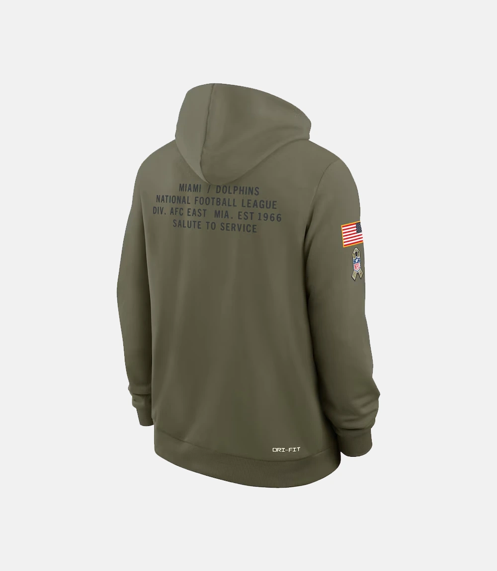 Nike Miami Dolphins 2025 Salute to Service Olive Hoodie