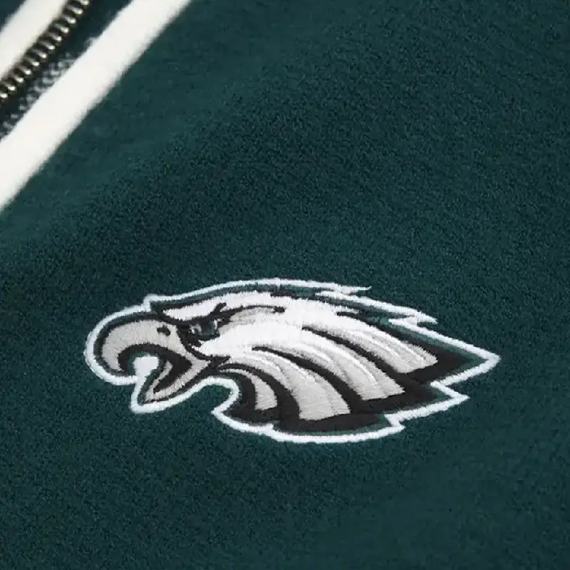 Philadelphia Eagles Mockneck Green Cardigan Philadelphia Eagles Mockneck Zipper Green Cardigan