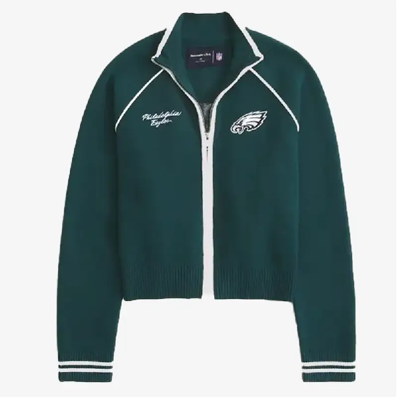 Philadelphia Eagles Zipper Cardigan Green Philadelphia Eagles Zipper Green Cardigan