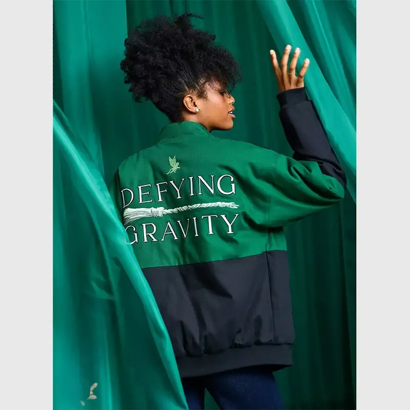 BoxLunch Wicked Elphaba Defying Gravity Racing Jacket – Green & Black BoxLunch Wicked Elphaba Defying Gravity Racing Jacket