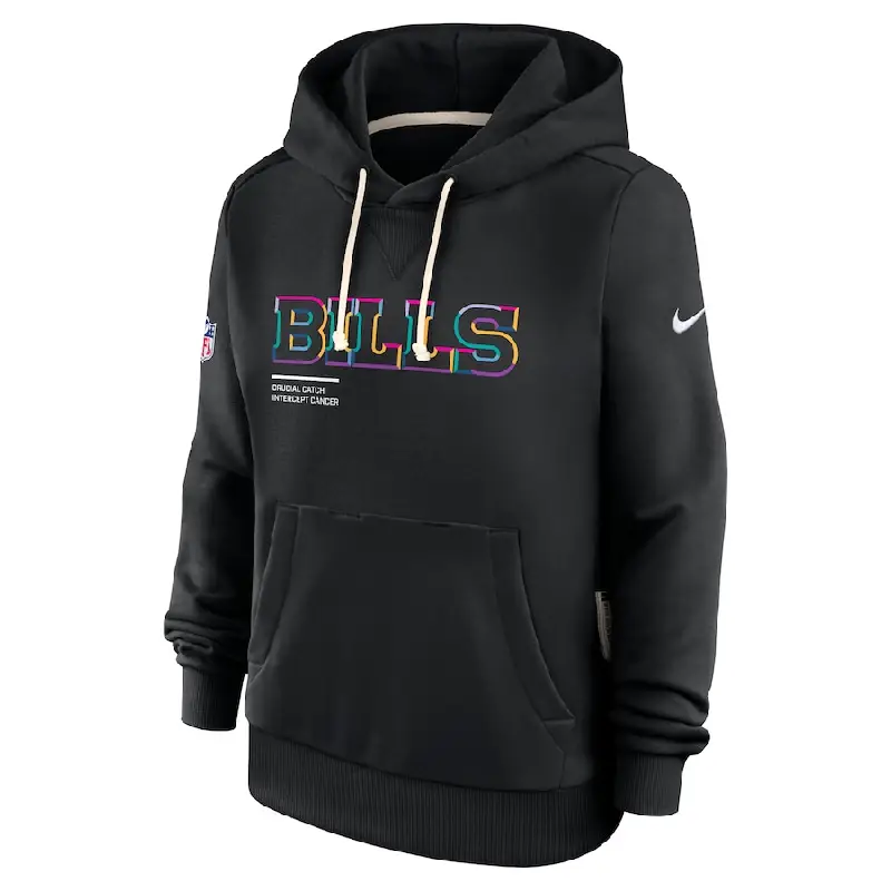 Buffalo Bills Nike Black 2025 NFL Crucial Catch Sideline Standard Issue Dri-FIT Hoodie