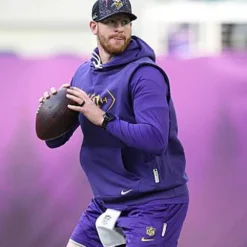 Carson Wentz Minnesota Vikings 2025Sleeveless Hoodie