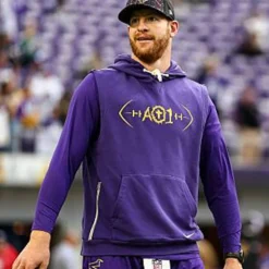 Carson Wentz Minnesota Vikings 2025 Purple Hoodie