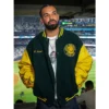 Drake Don Bosco Eagles Mens Varsity Jacket Green and Yellow