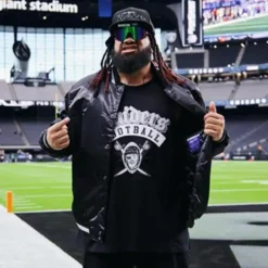 Jacob Fatu Las Vegas Raiders 2025 Satin Jacket