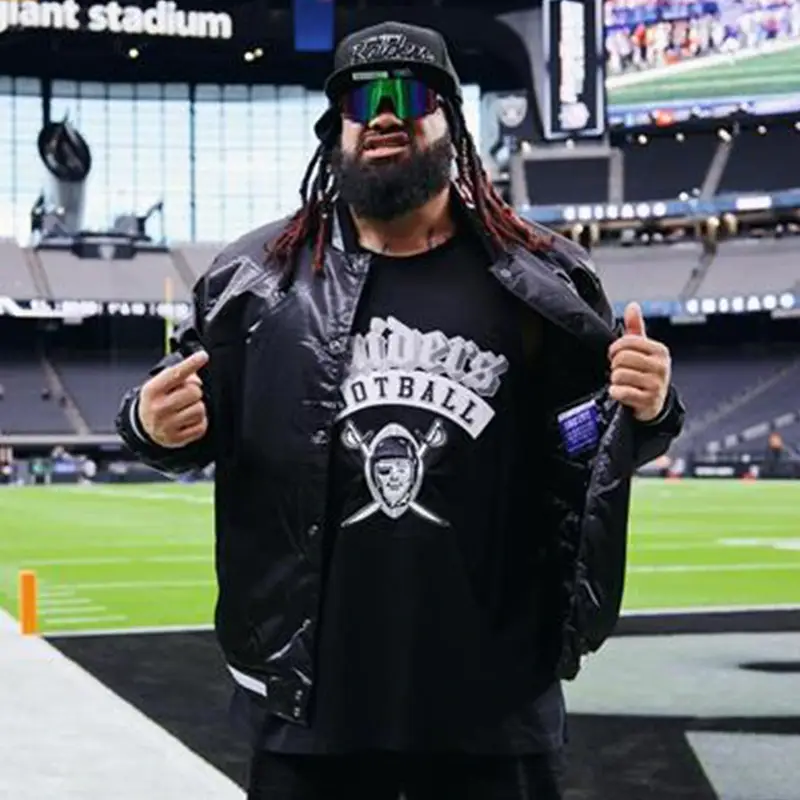 Jacob Fatu Las Vegas Raiders 2025 Satin Jacket – Black Jacob Fatu Las Vegas Raiders 2025 Satin Jacket