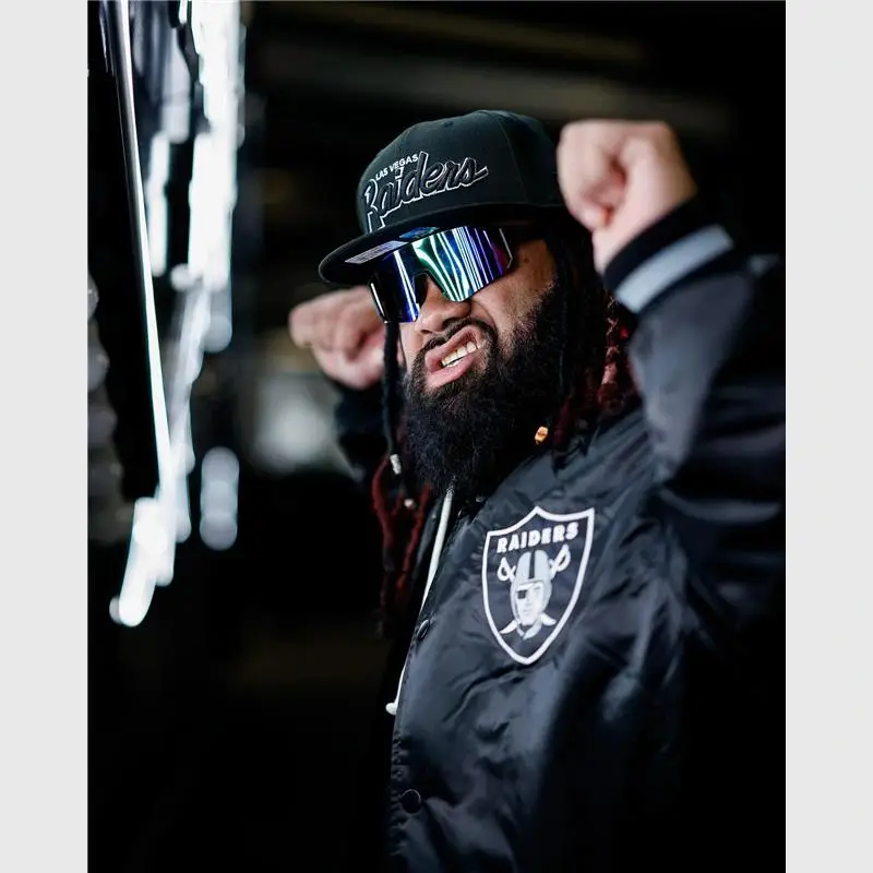 Jacob Fatu Las Vegas Raiders Satin Jacket Black Jacob Fatu Las Vegas Raiders Black Satin Jacket