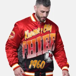 Men's Kansas City Chiefs Starter Red Pass Rush Varsity Full-Snap Jacket