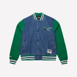 Kelly Green Philadelphia Eagles Varsity Denim Jacket